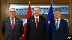 Cumhurbaşkanı Erdoğan, AB Konseyi Başkanı Donald Tusk ve AB Komisyonu Başkanı Jean Claude Juncker ile görüştü